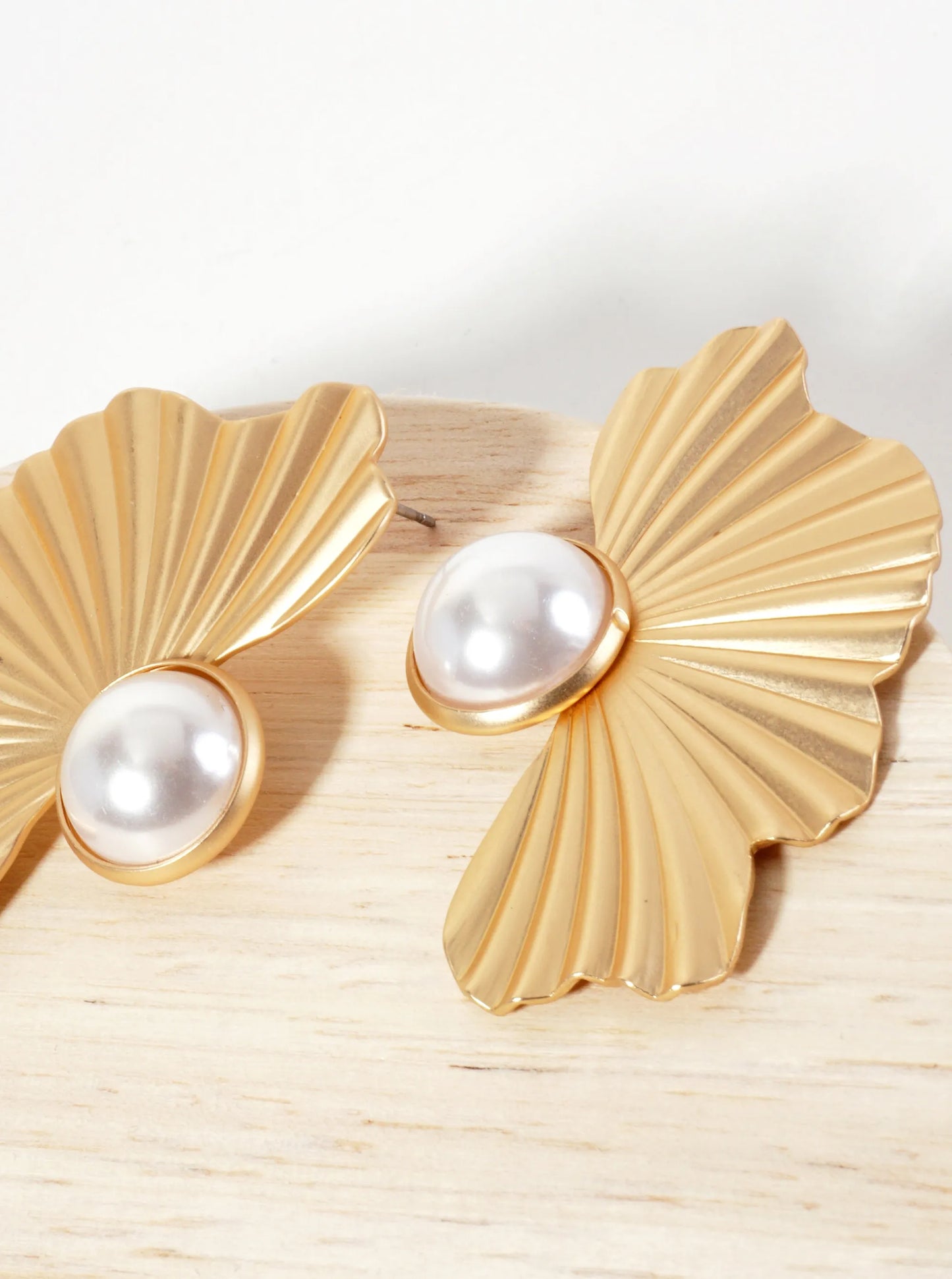 Symmetrical Butterfly-Inspired Pleated Statement Earrings