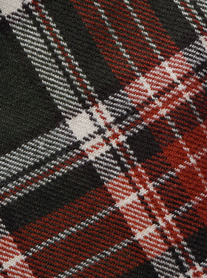 Tartan Plaid With Fringe Wrap Oblong Scarf