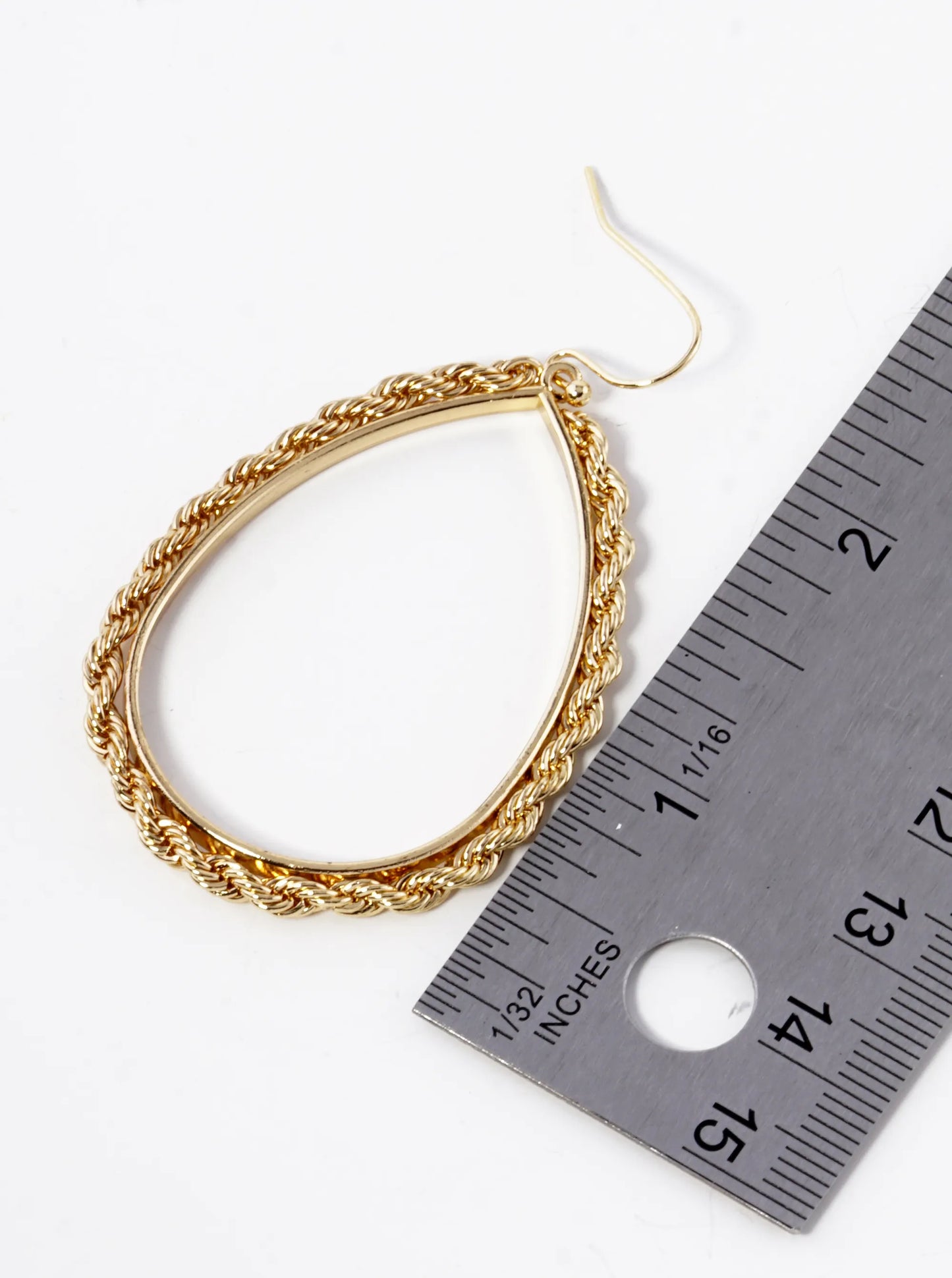 Teardrop Braided Rope Chain Dangle Drop Earrings