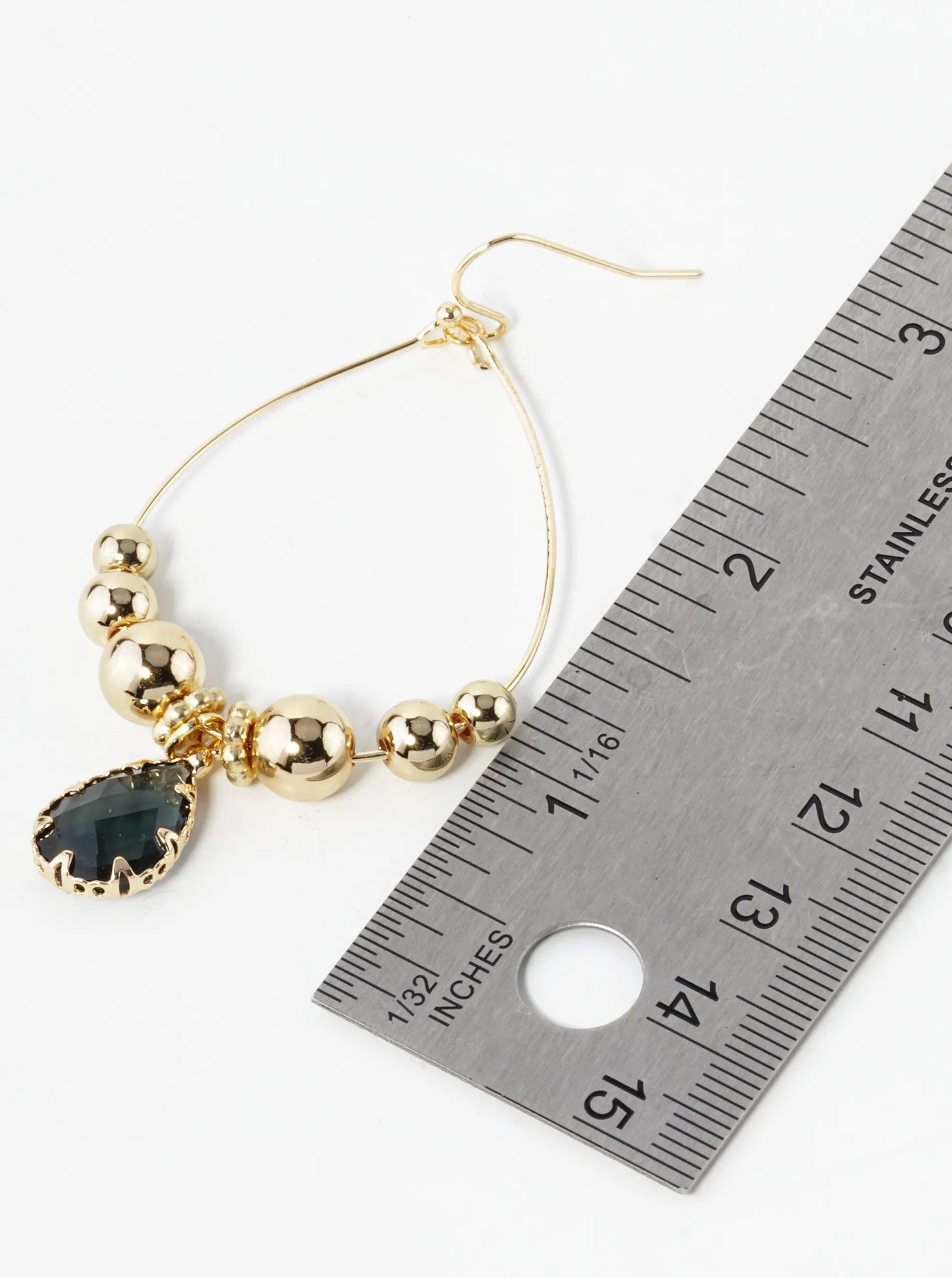 Teardrop Crystal Glass Beaded Wire Drop Dangle Earrings