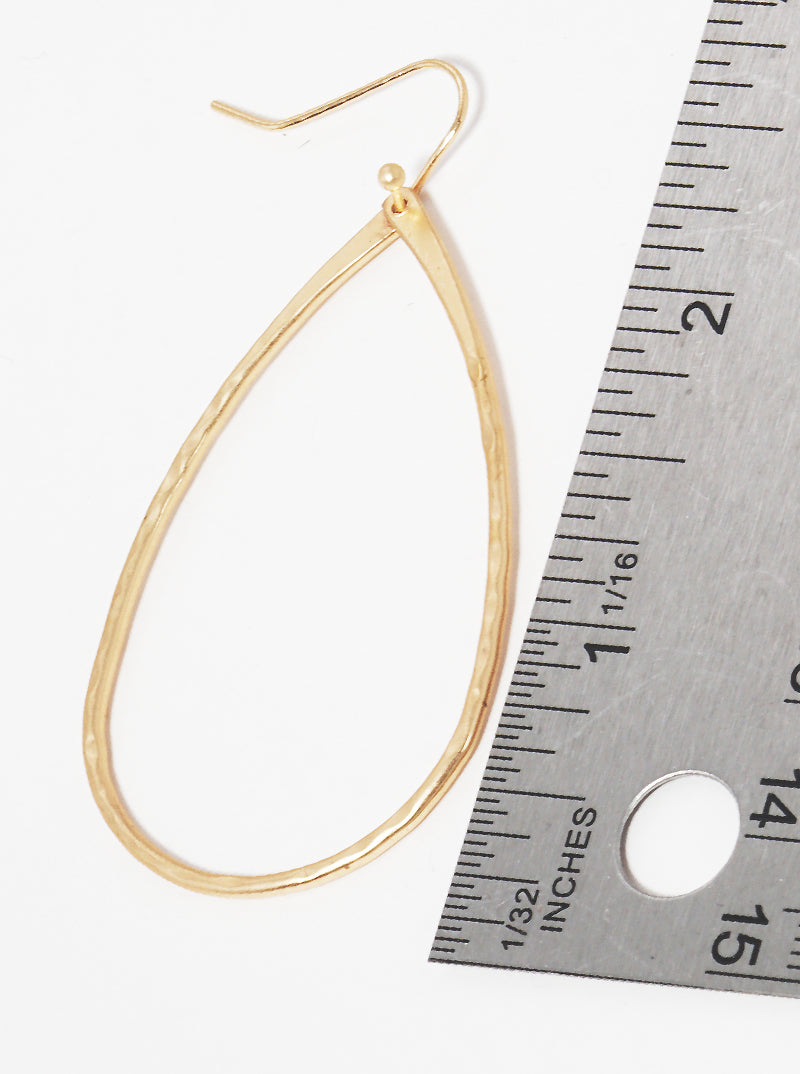 Teardrop Metal Drop Earrings