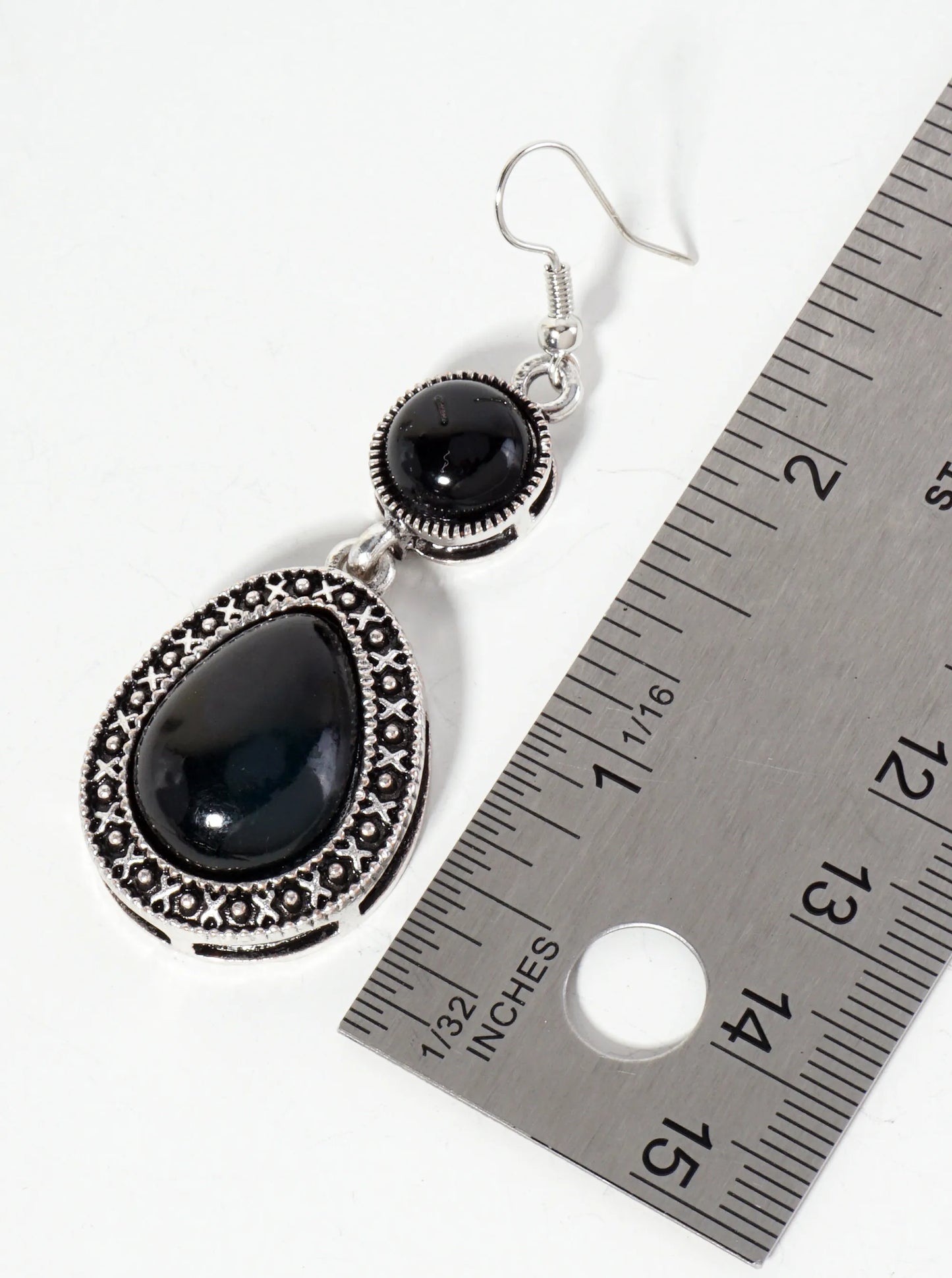 Teardrop-Shape Semi-Precious Natural-Stone Dangle Drop Bohemian Western Earrings