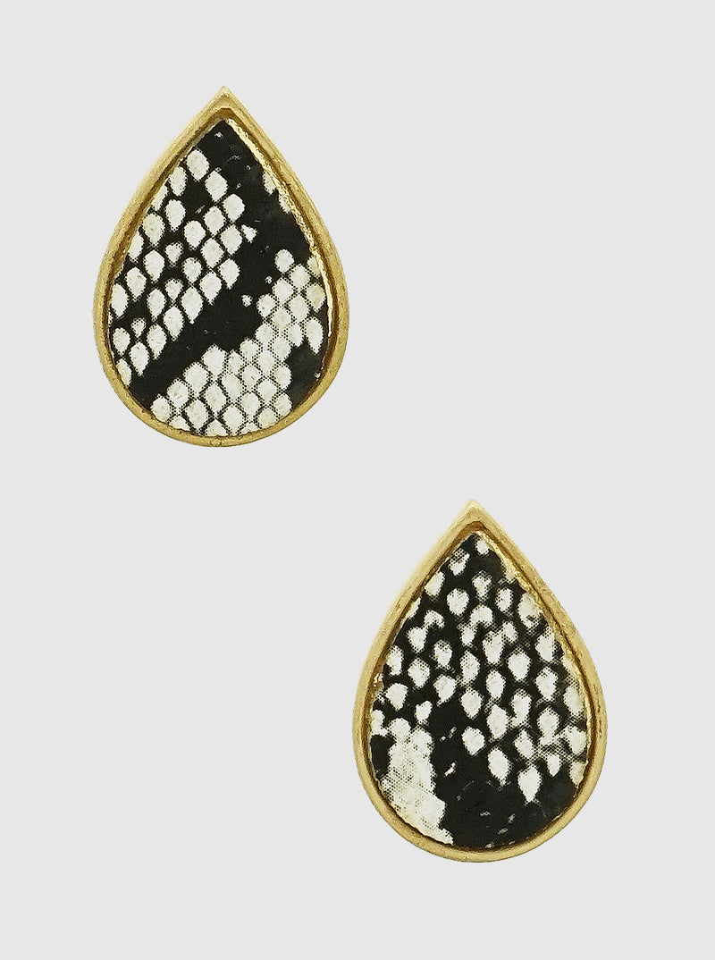 Teardrop Shaped Acetate Post Stud Earrings