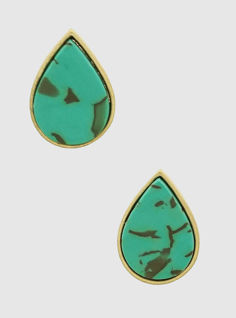 Teardrop Shaped Acetate Post Stud Earrings