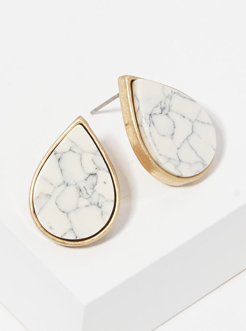 Teardrop Shaped Acetate Post Stud Earrings