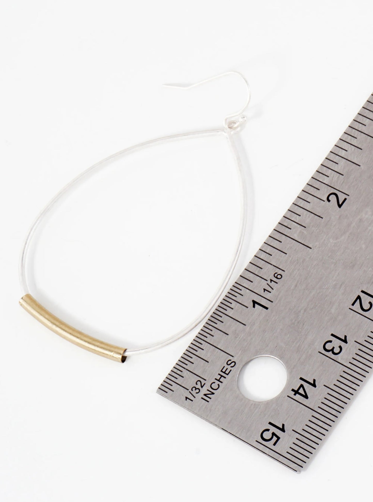 Teardrop Shaped Brass Wire With Tube Dangle Earrings