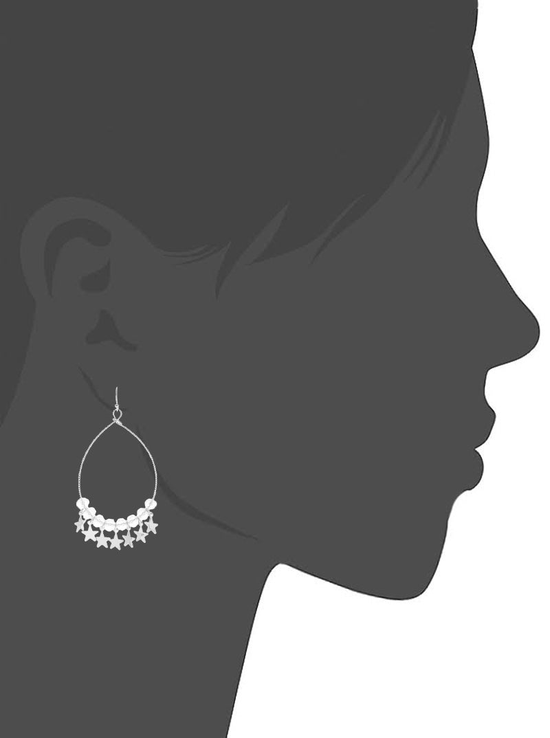 Teardrop Star Dangle Drop Earrings
