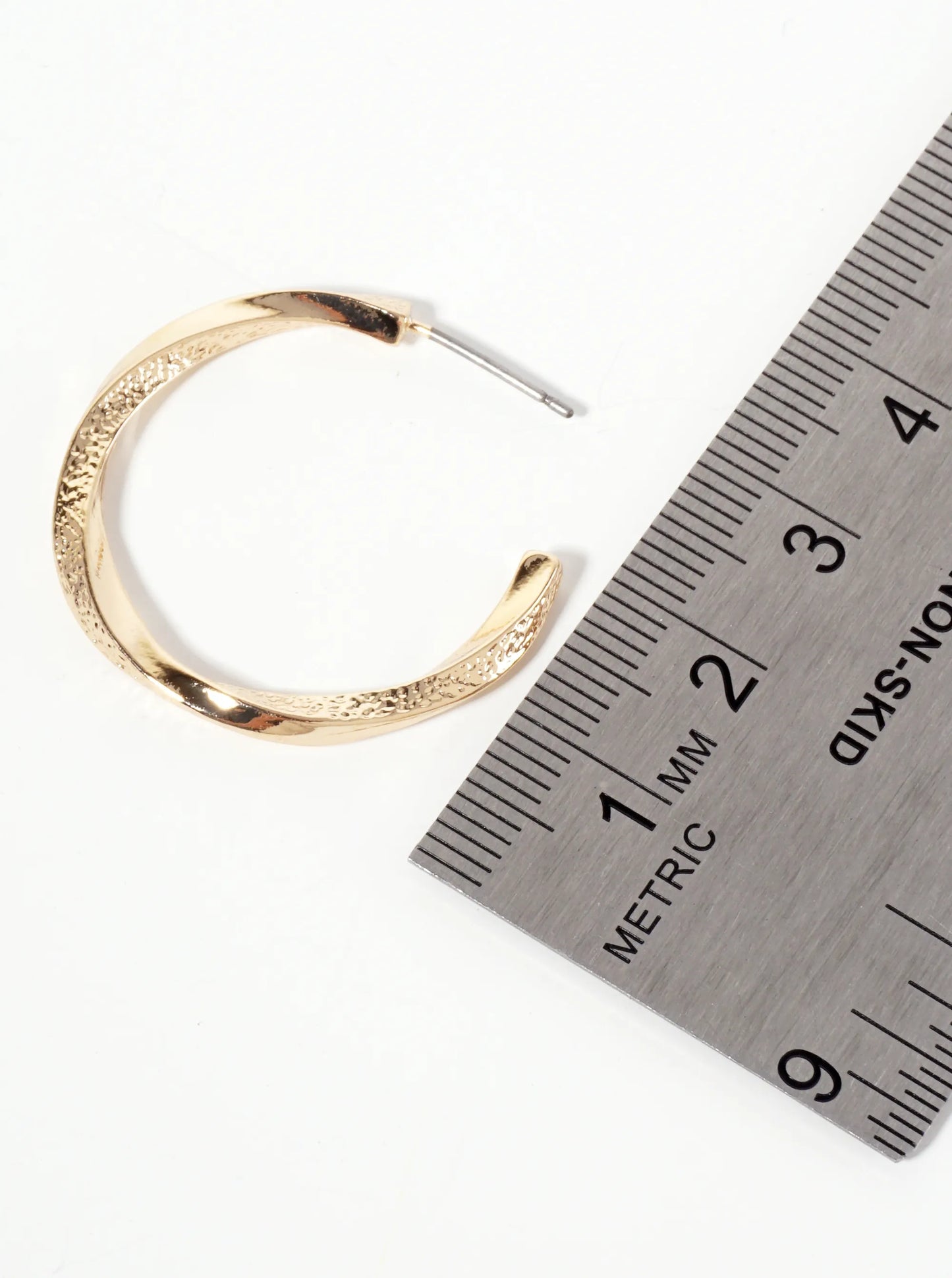 Textured 30mm Open Hoop Earrings