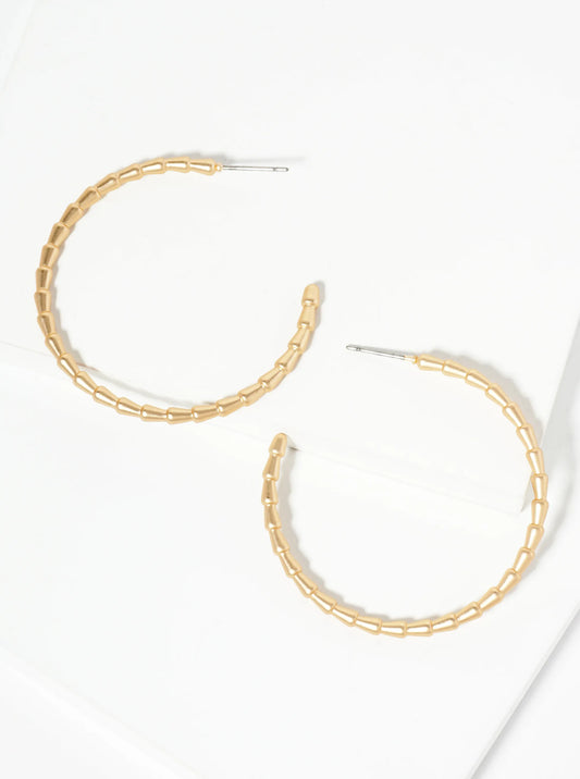 Textured 45mm Open Hoop Earrings