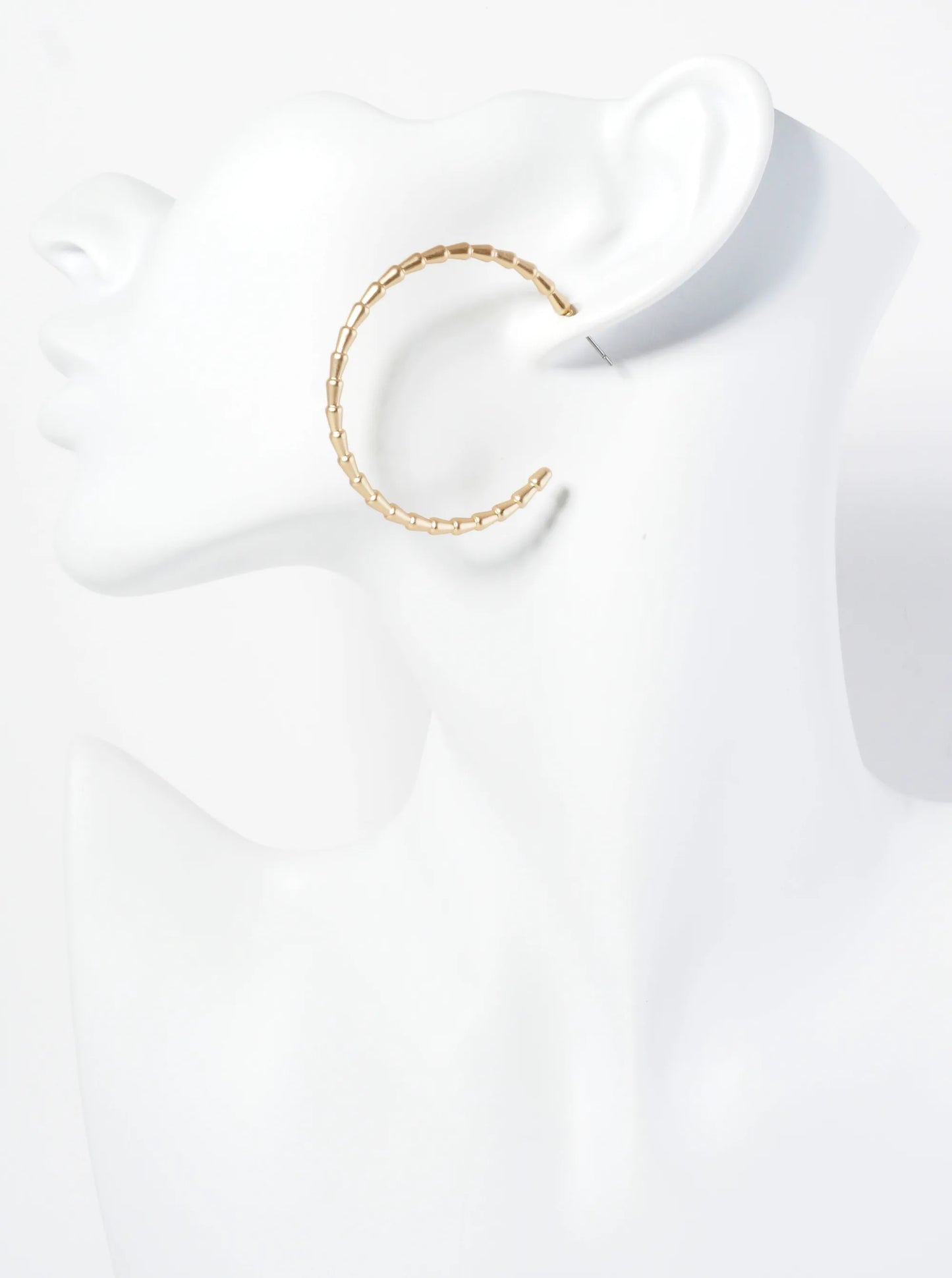 Textured 45mm Open Hoop Earrings