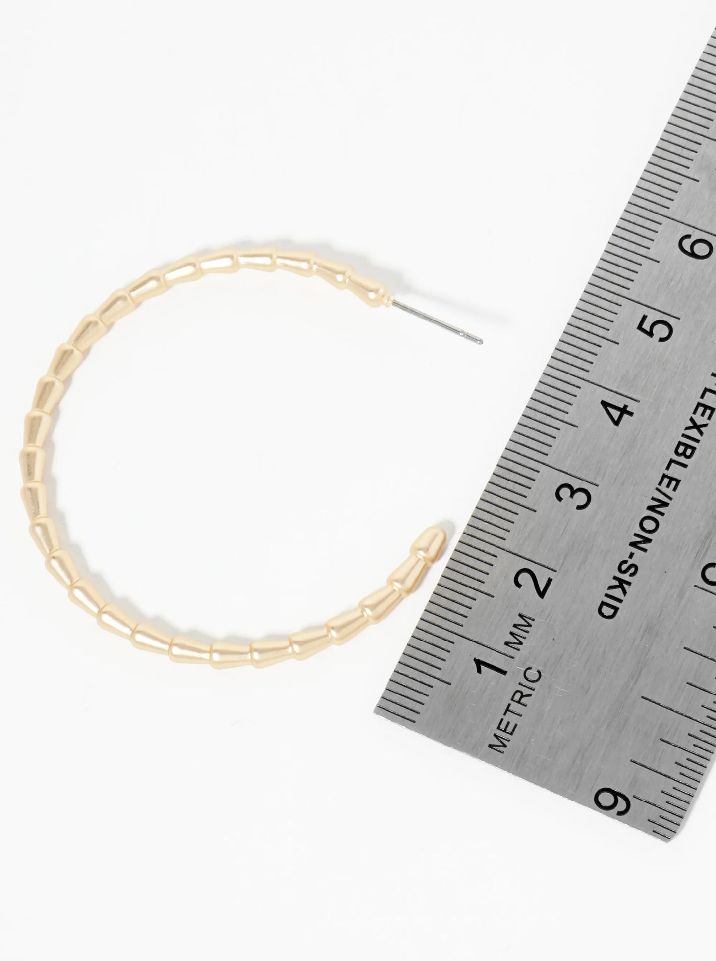 Textured 45mm Open Hoop Earrings