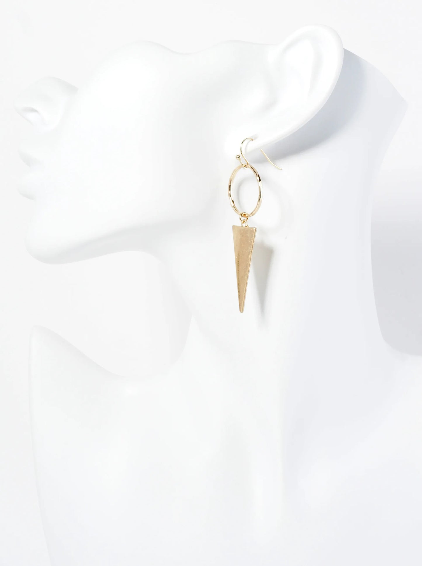 Textured Circle Triangle Drop Geometric Dangle Earrings