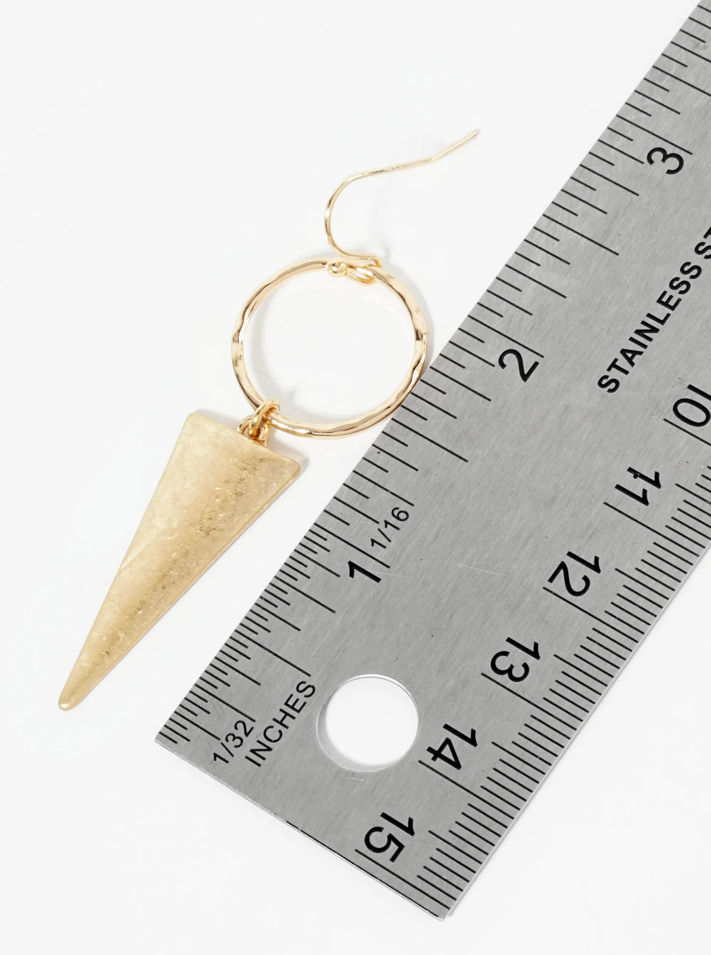 Textured Circle Triangle Drop Geometric Dangle Earrings