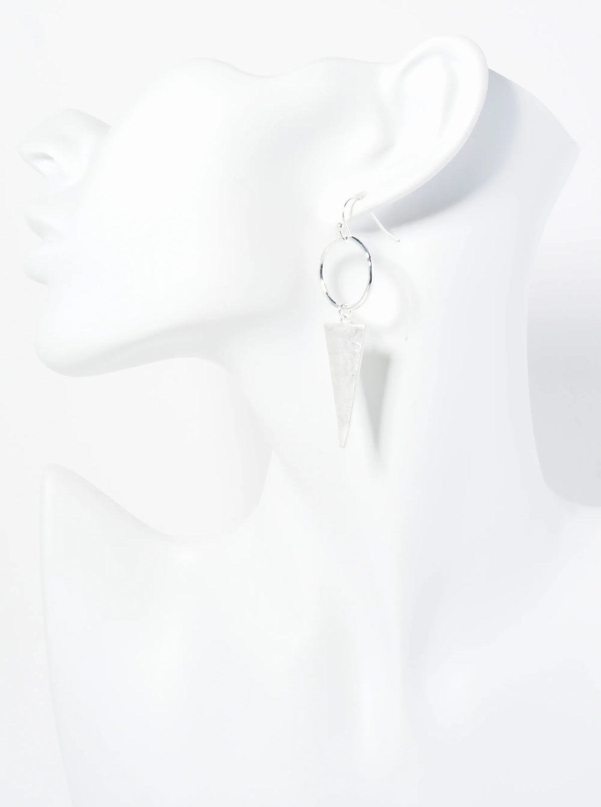 Textured Circle Triangle Drop Geometric Dangle Earrings
