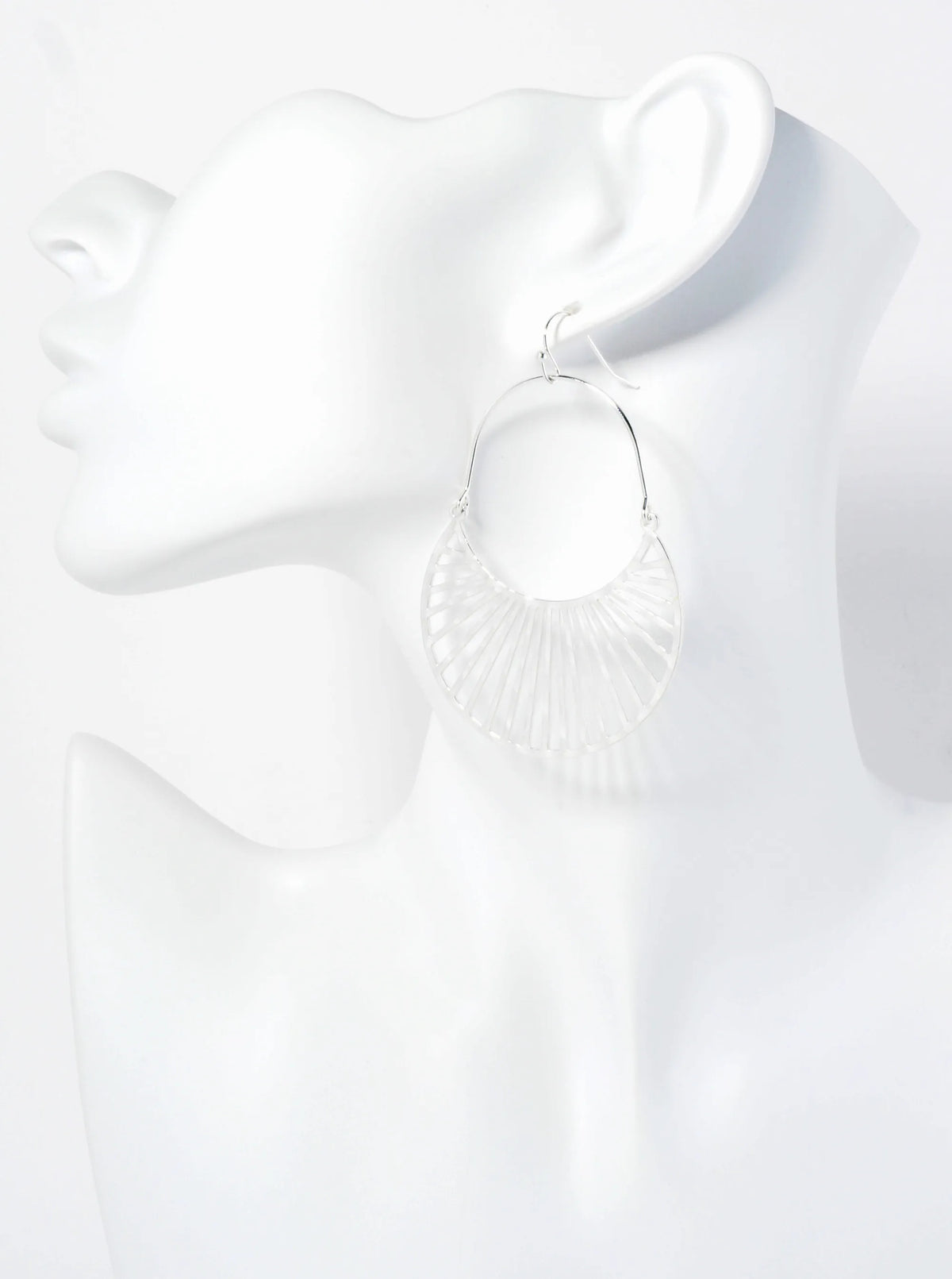 Textured Crescent Moon Dangle Earrings