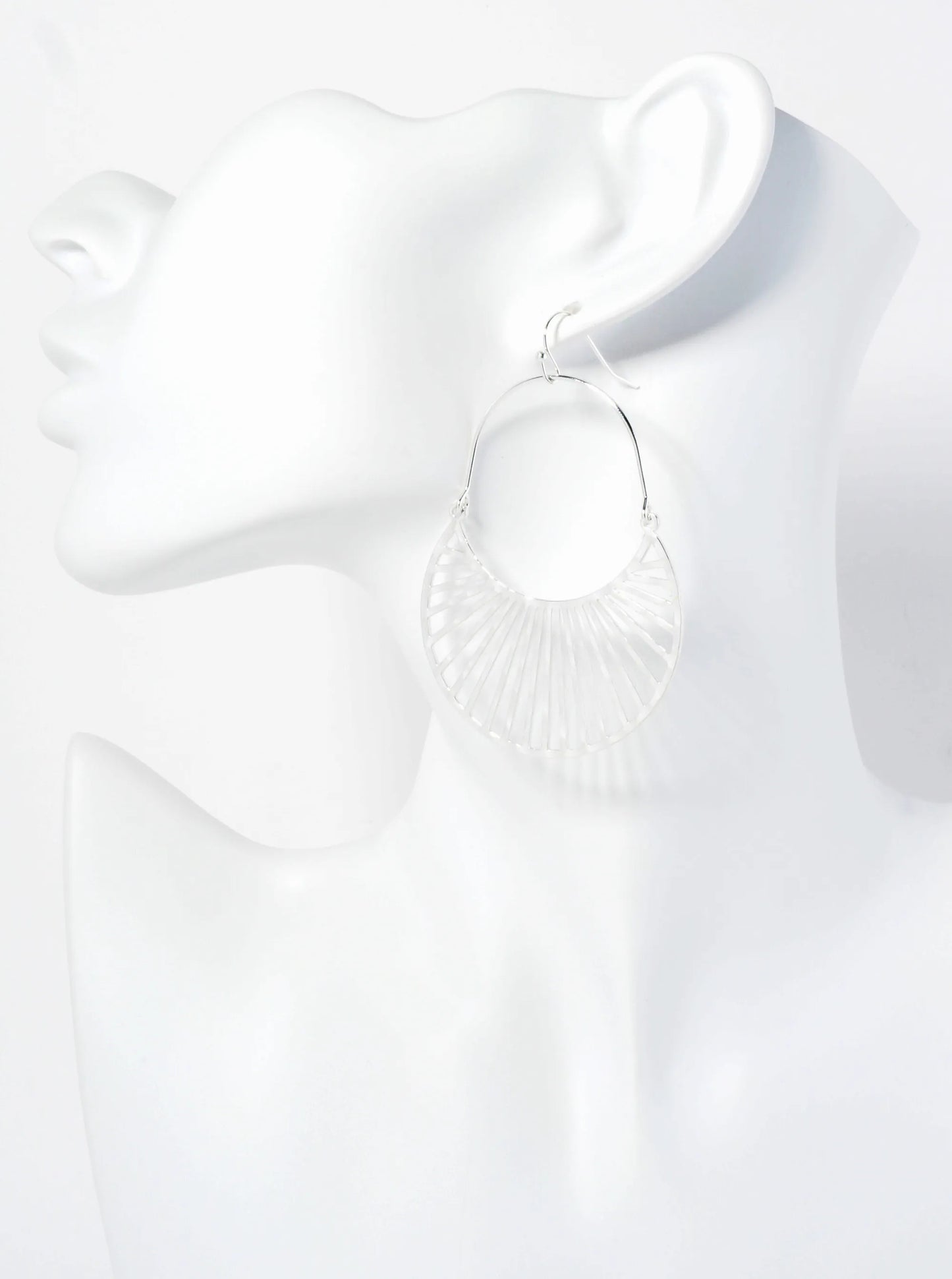 Textured Crescent Moon Dangle Earrings