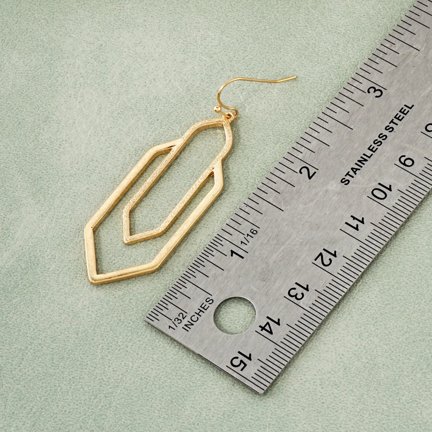 Textured Geometric Drop Earrings