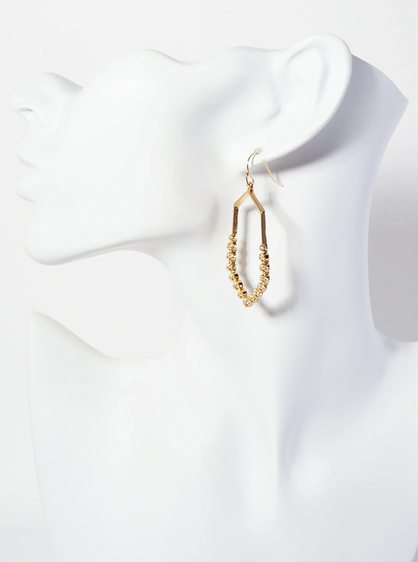 Textured Hexagon-Shaped Geometric Dangle Earrings