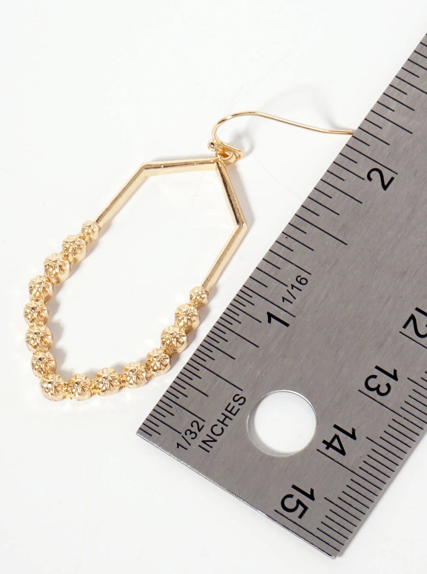 Textured Hexagon-Shaped Geometric Dangle Earrings