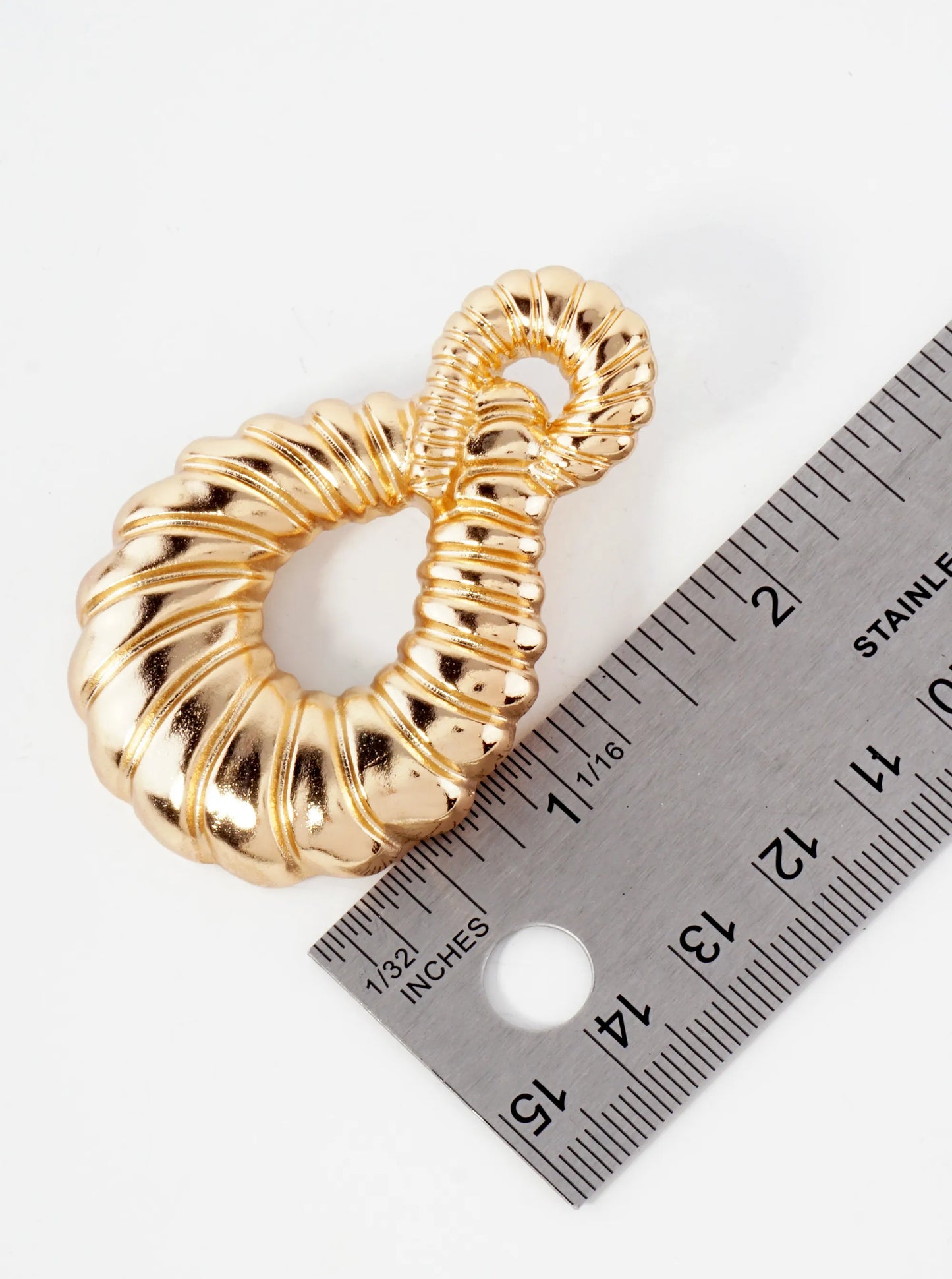 Textured Infinity Design Statement Metal Earrings With-Titanium-Post