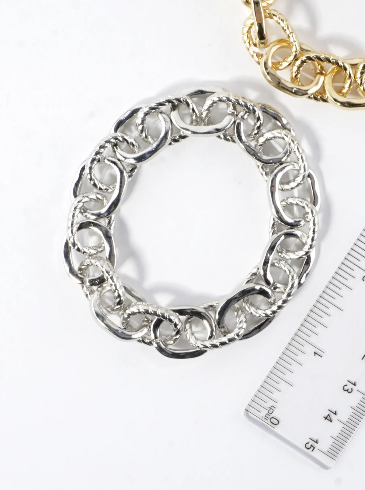 Textured Link Chain Stretch Bracelet