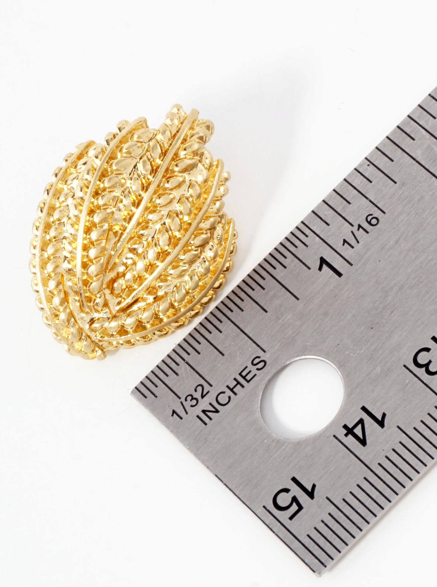 Textured Metal 1-inch Sculptural Post Earrings With-Titanium-Post