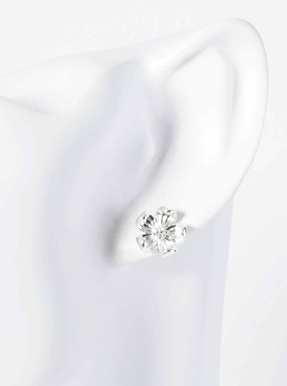 Textured Metal 10mm Flower Stud Earrings