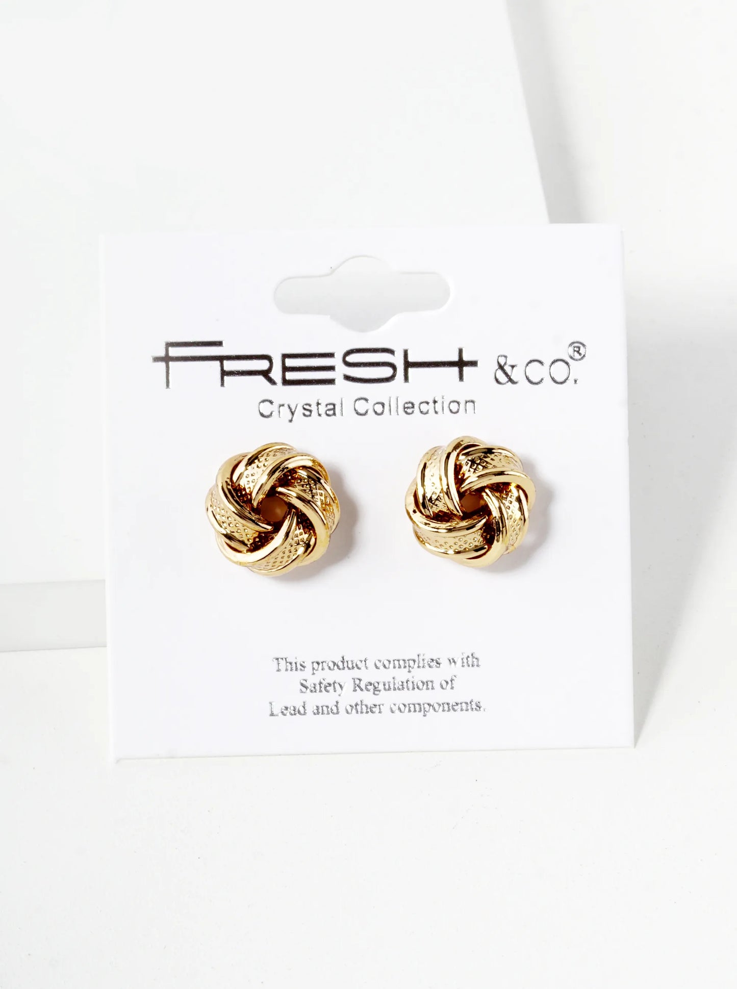 Textured Metal 12mm Love Knot Stud Earrings
