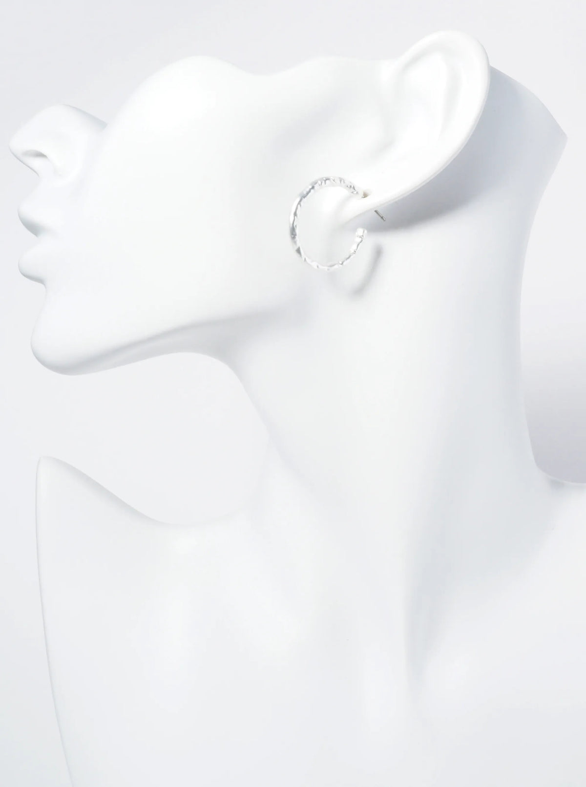 Textured Metal 25mm Hoop Earrings