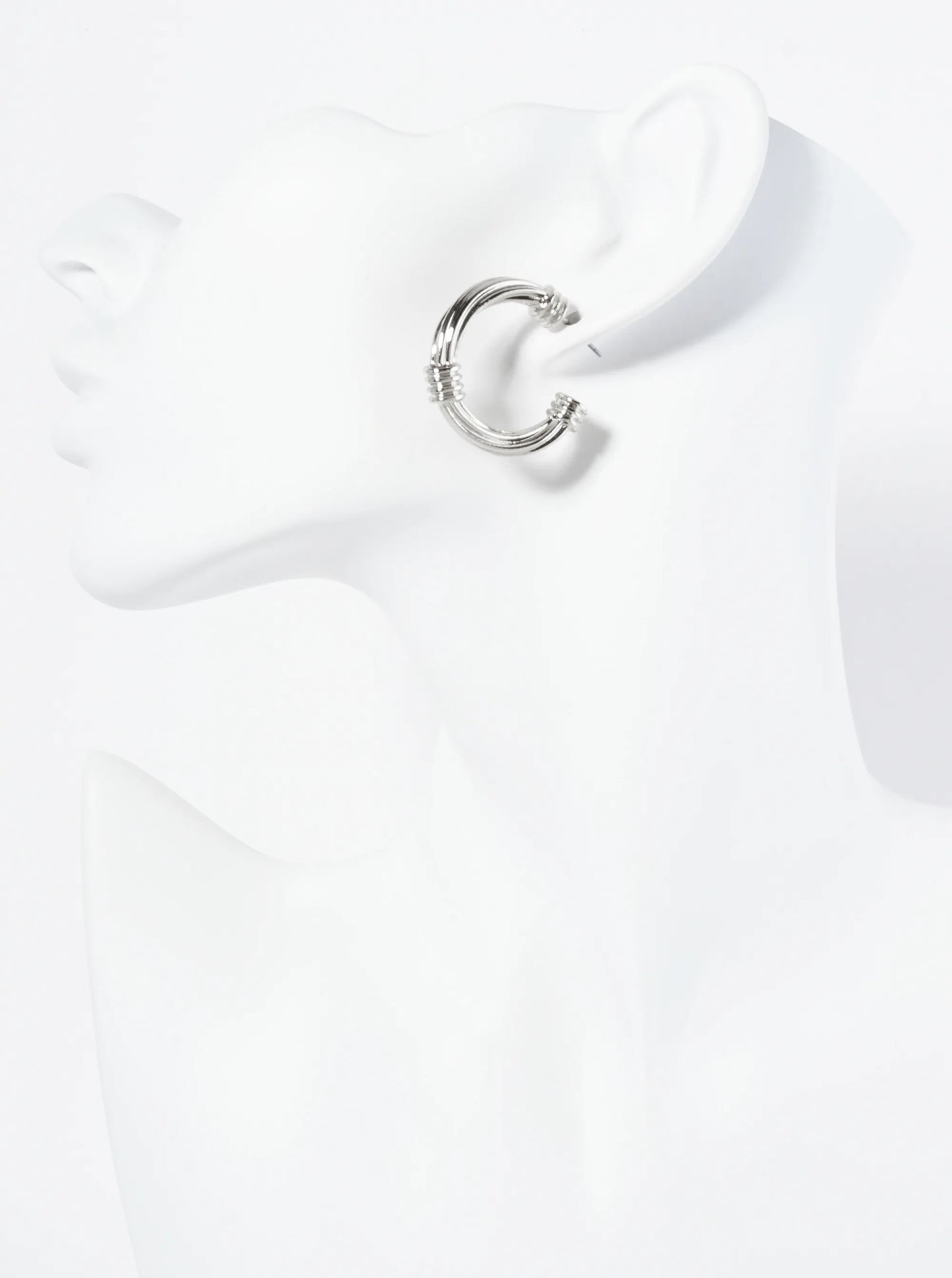 Textured Metal 25mm Open Hoop Earrings