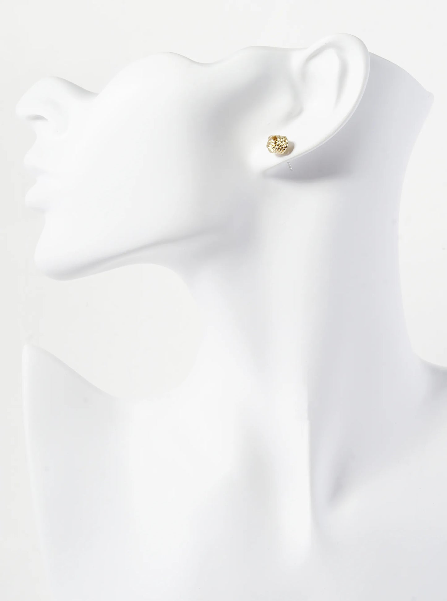 Textured Metal 8mm Love Knot Stud Earrings