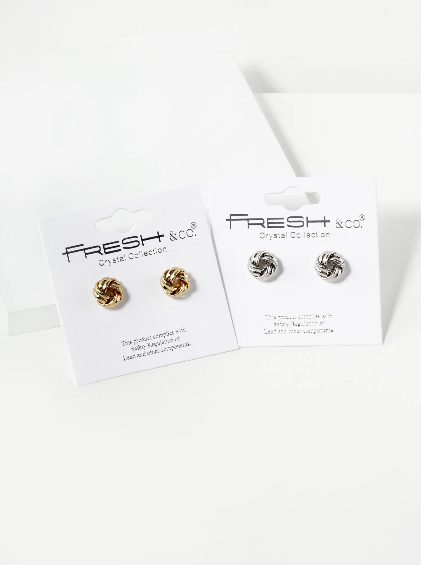 Textured Metal 9mm Love Knot Stud Earrings