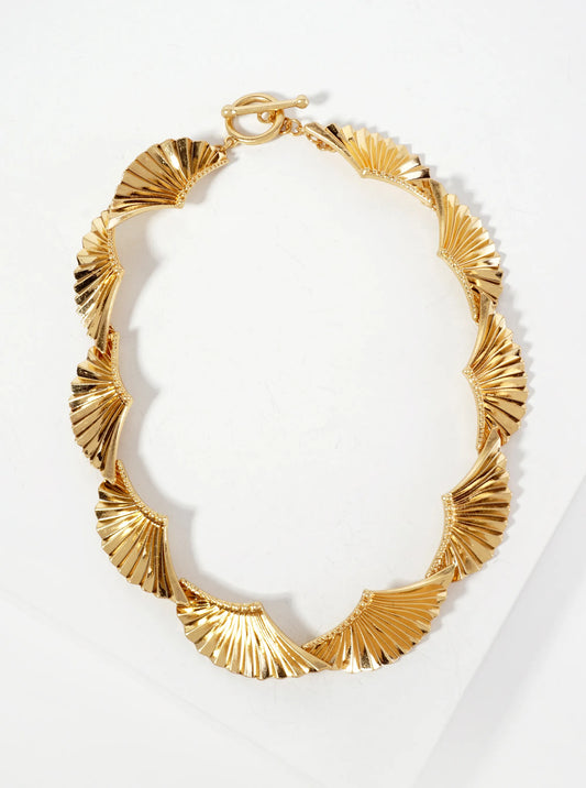 Textured Metal Angels Wings 17-inch Statement Necklace With Toggle-Closure