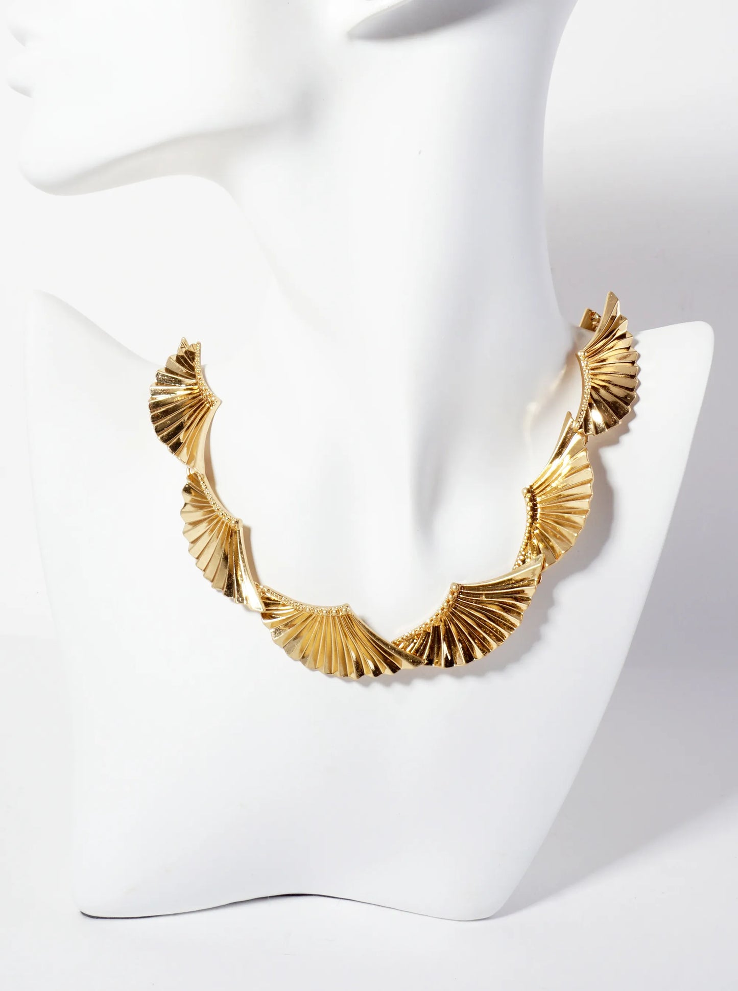 Textured Metal Angels Wings 17-inch Statement Necklace With Toggle-Closure