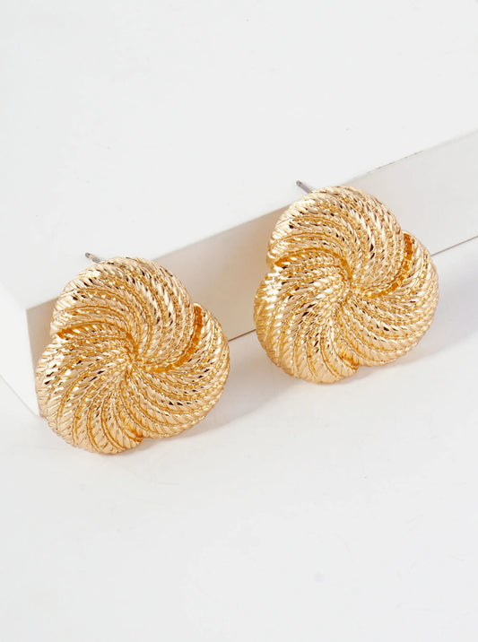 Textured Metal Celtic Inspired Metal Earrings With-Titanium-Post