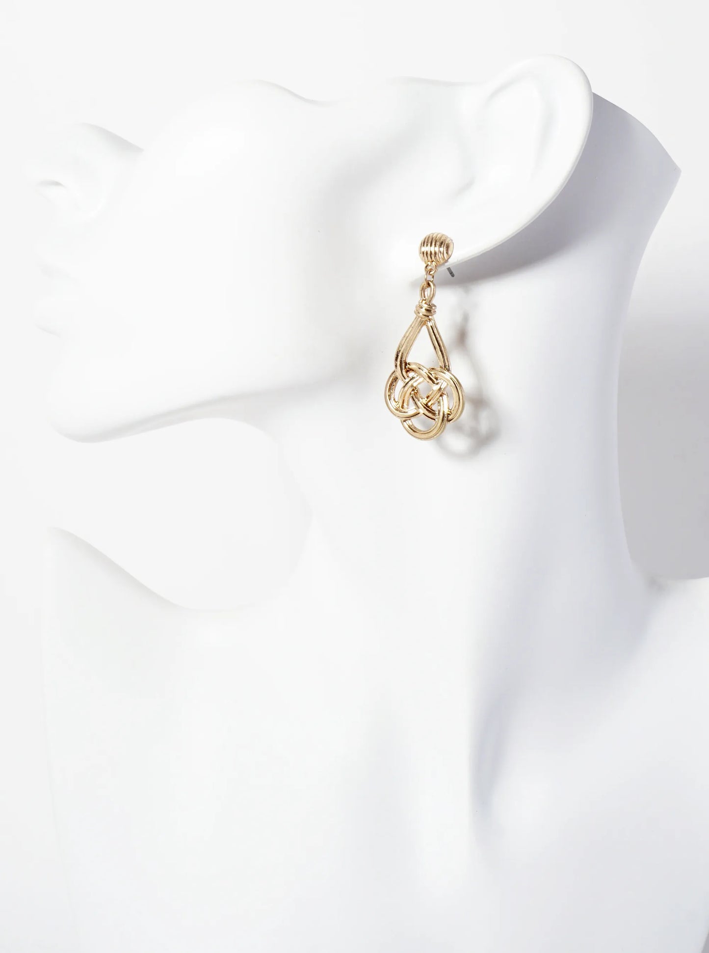 Textured Metal Celtic Knots Dangle Post Earrings