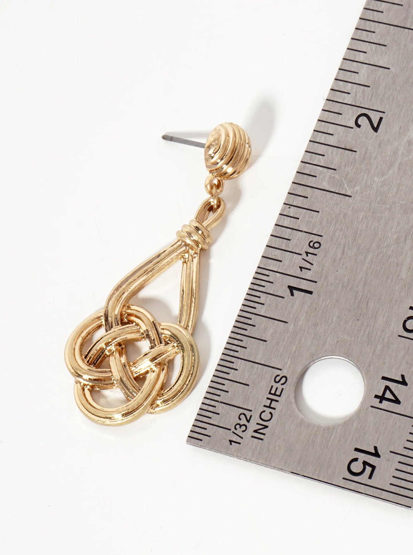 Textured Metal Celtic Knots Dangle Post Earrings