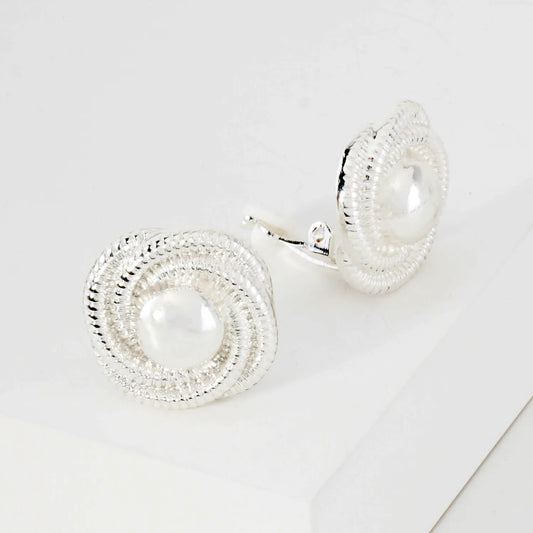 Textured Metal Clip-On Earrings