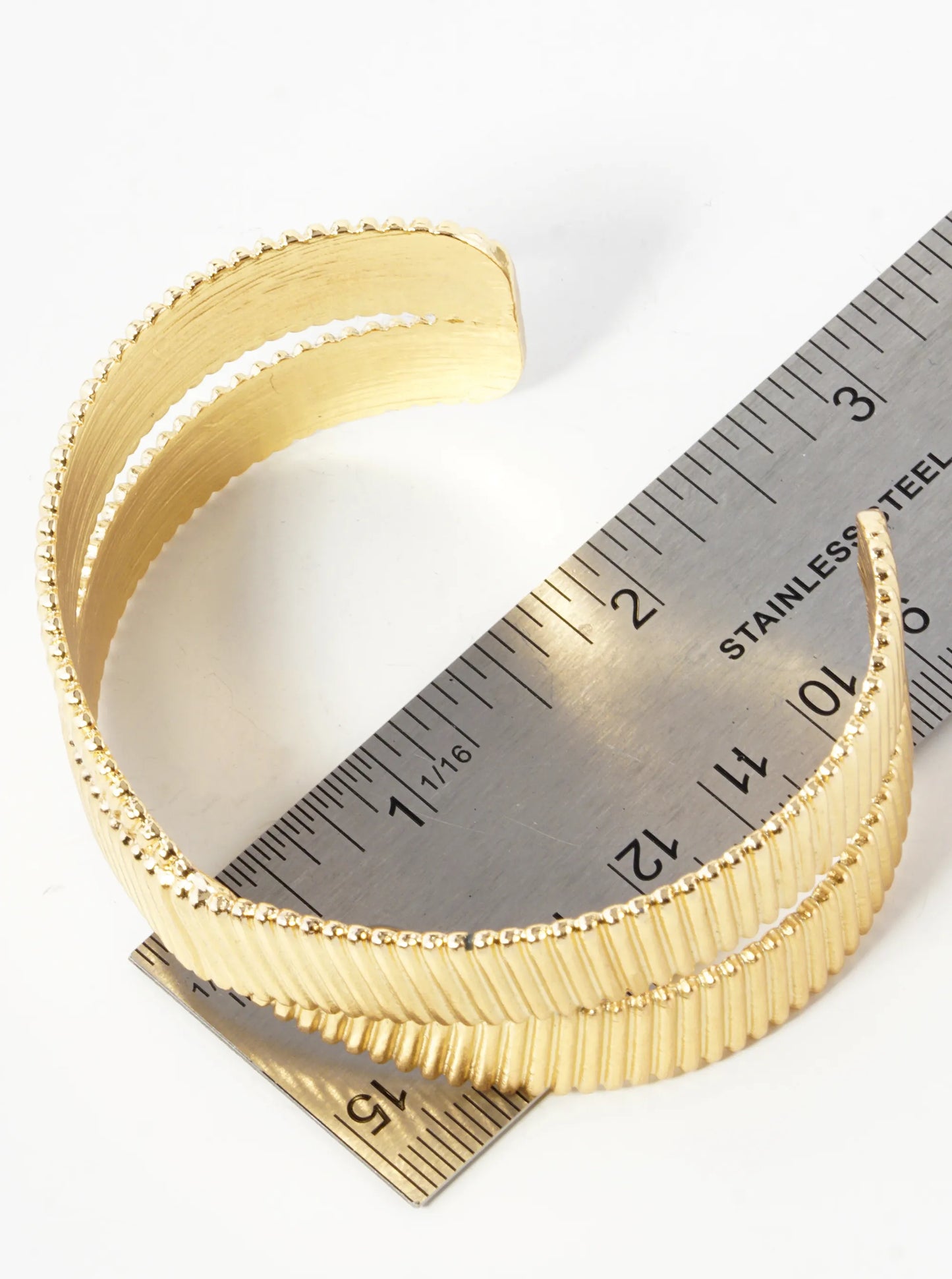 Textured Metal Cross Cuff Bracelet