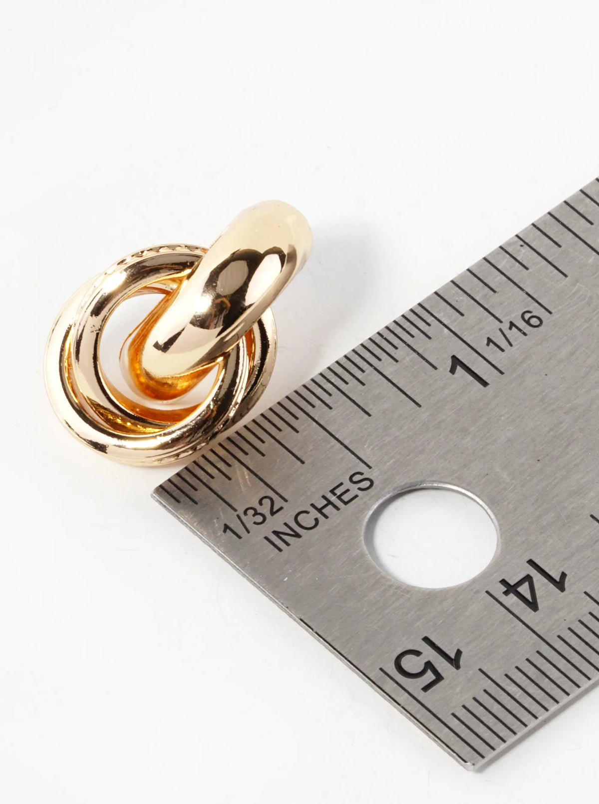 Textured Metal Knot Door Knocker Stud Earrings