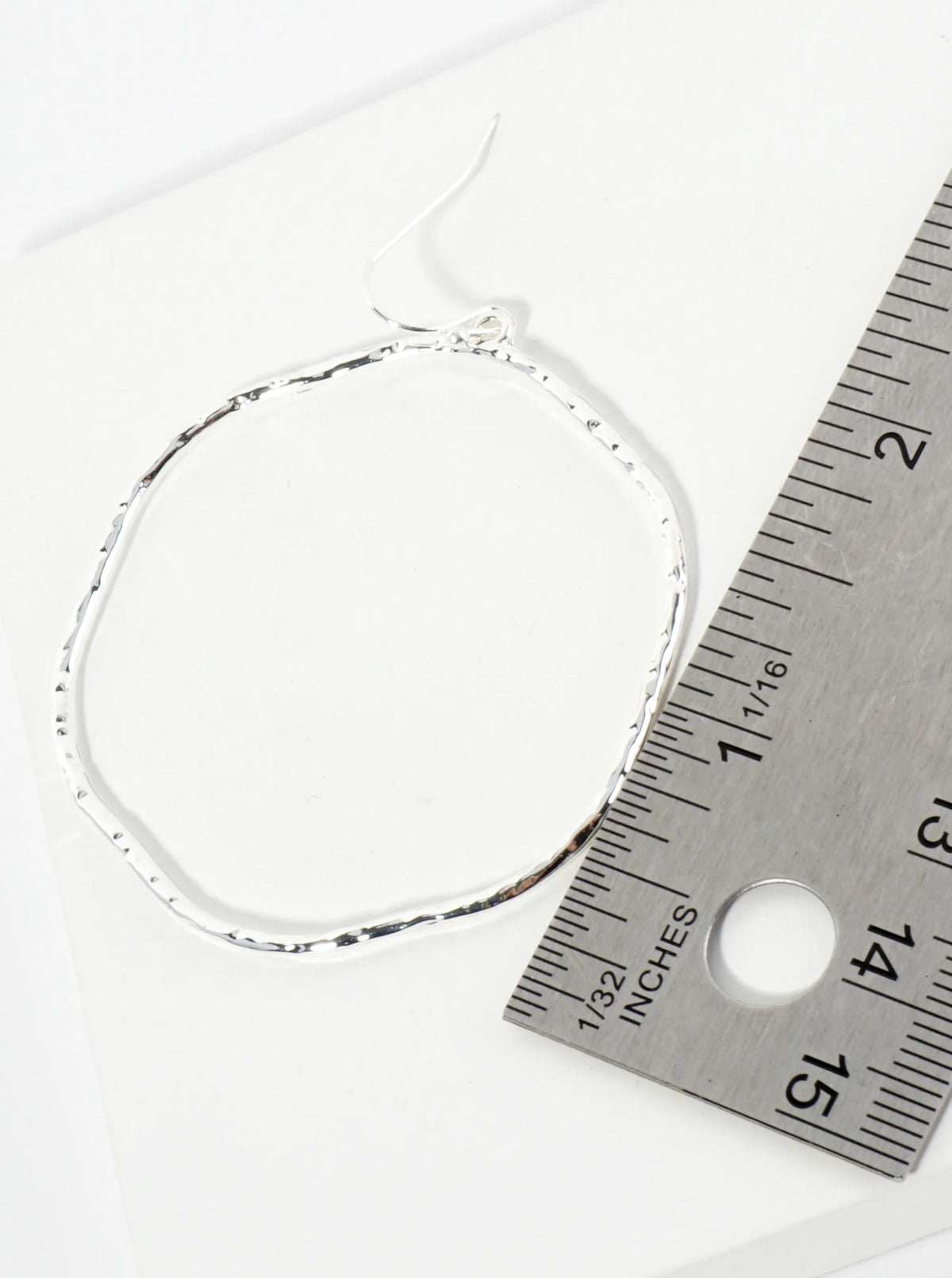 Textured Metal Rounded Hexagon Drop Dangle Earrings