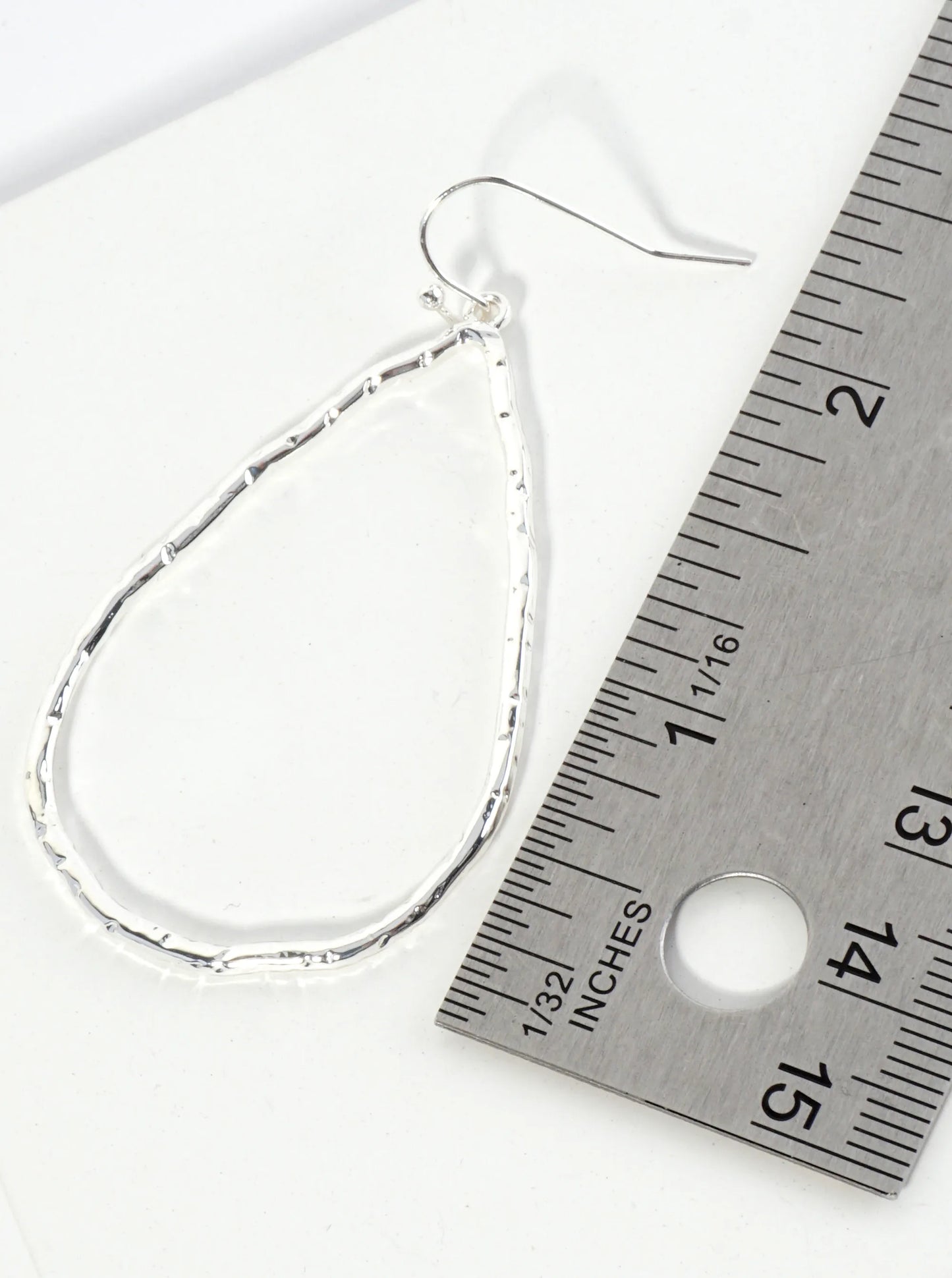 Textured Metal Teardrop Dangle Earrings
