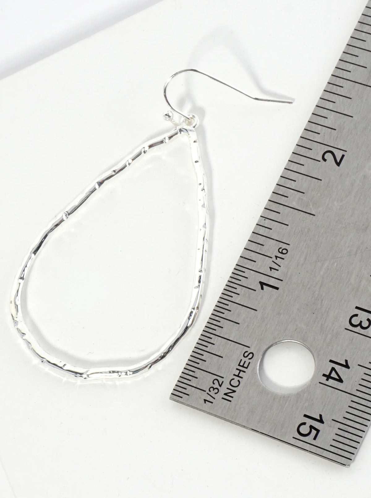 Textured Metal Teardrop Dangle Earrings