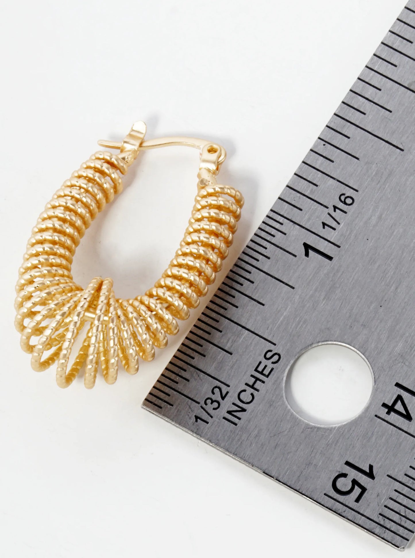 Textured Metal Wire Spiral Oval Hoop Earrings