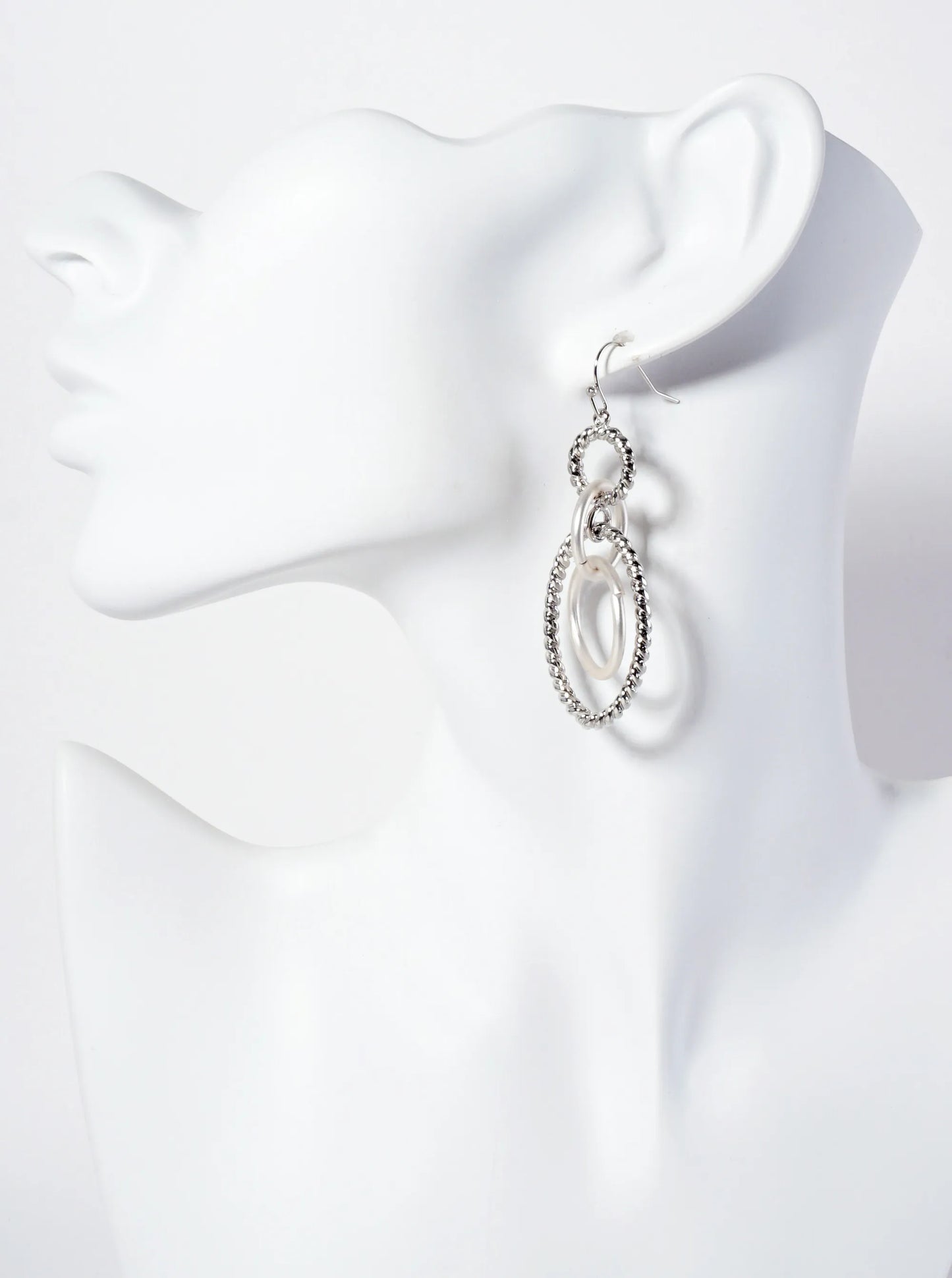 Textured Multiple Oval-Link Drop Earrings