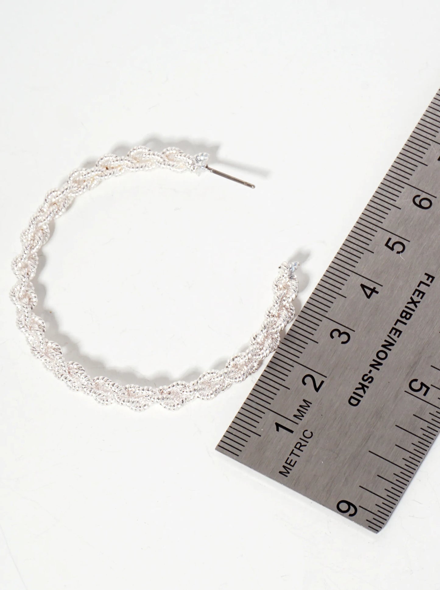 Textured Rope-Style Twisted 55mm Open Hoop Earrings