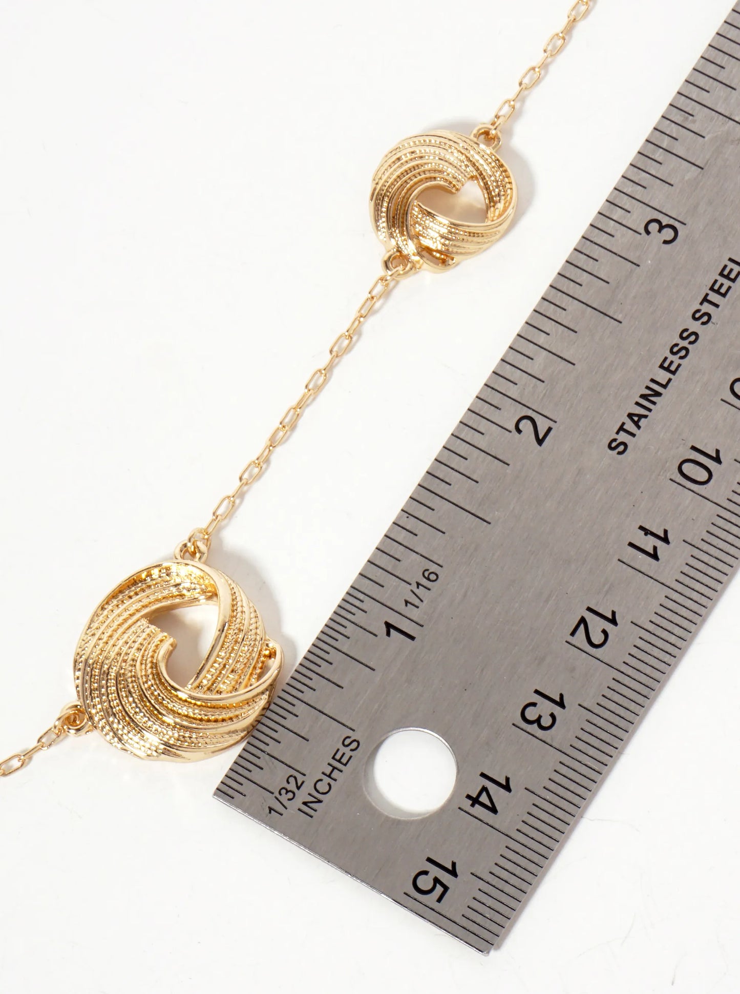 Textured Swirl 38-inch Long Station Necklace