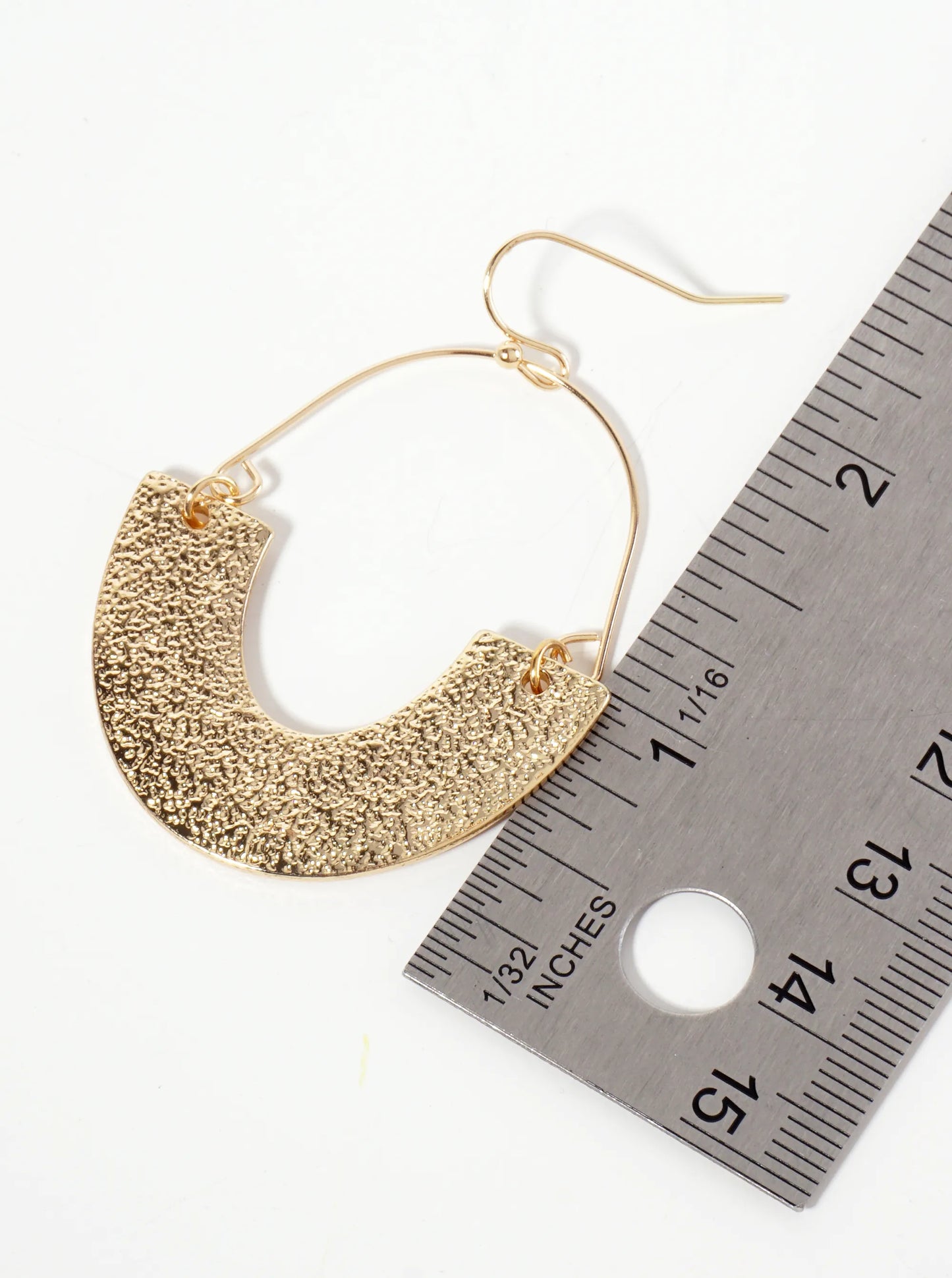 Textured U-Shaped Geometric Dangle Earrings