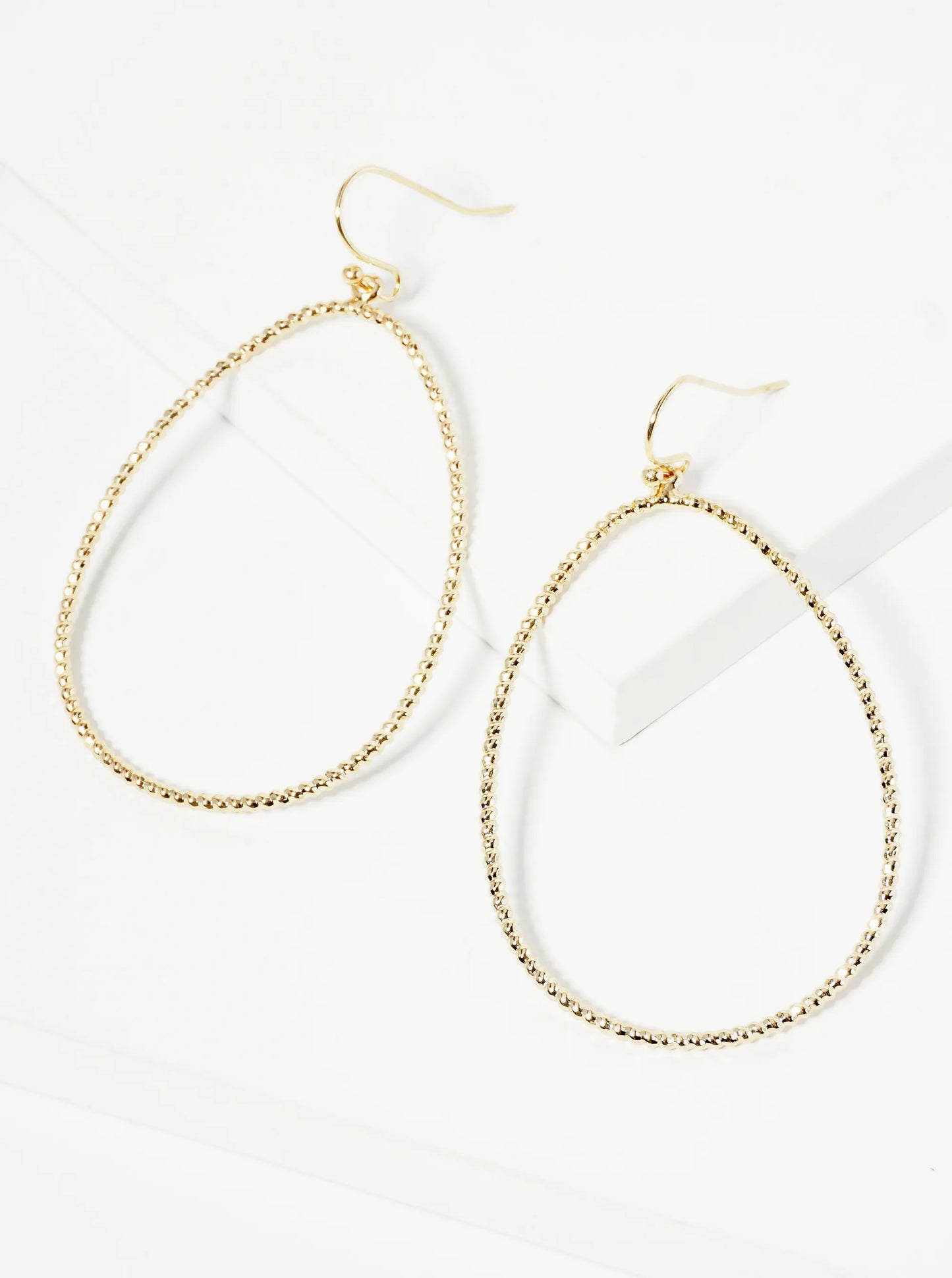 Textured Wire Teardrop Dangle Earrings