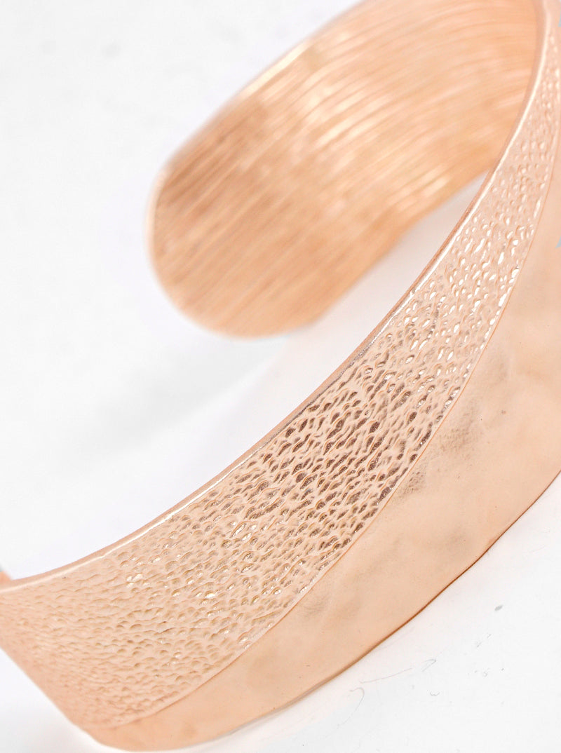 Textured Flat Metal Cuff Bracelet